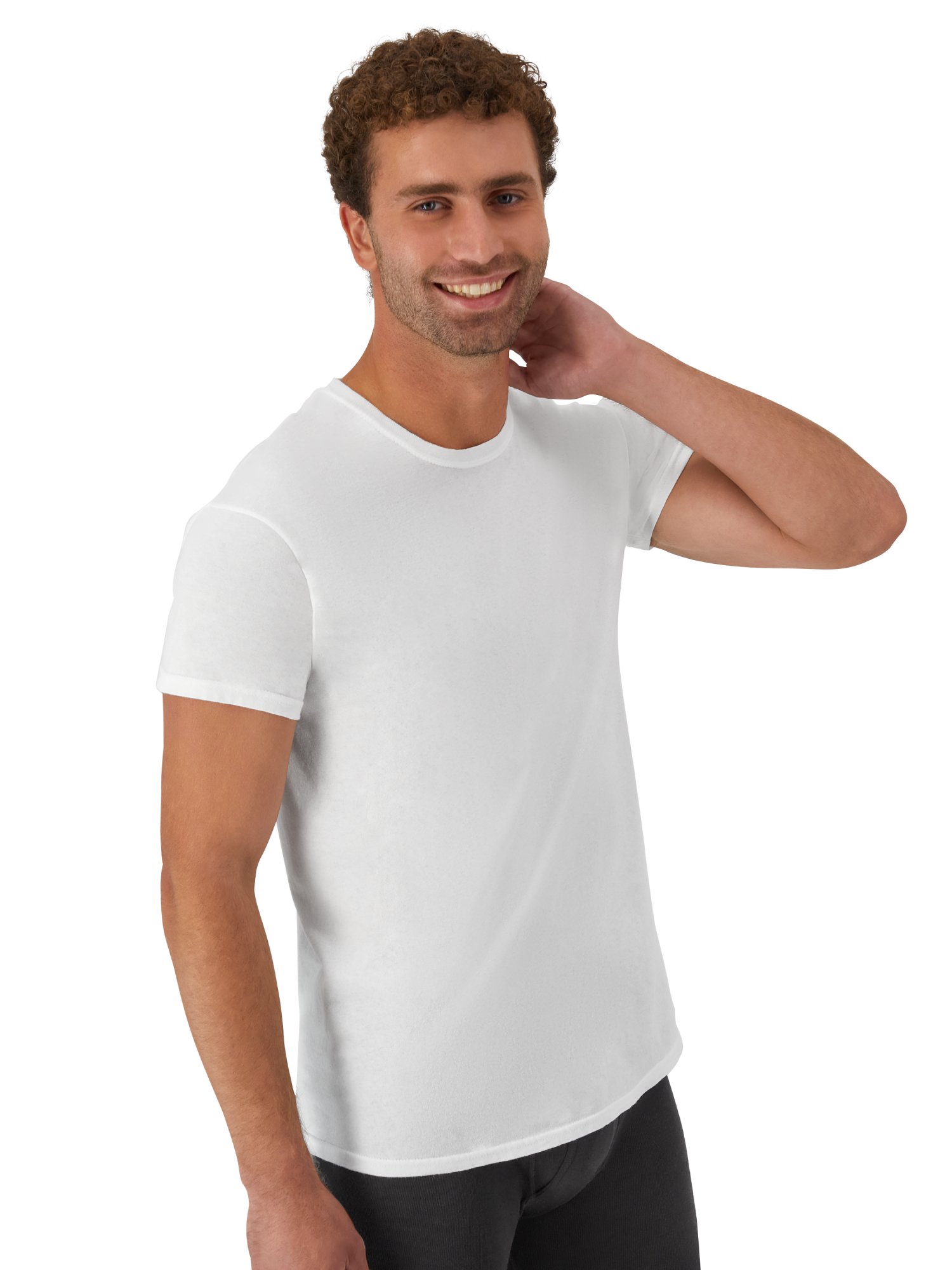 Hanes Men's Value Pack White Crew T-Shirt Undershirts, 6 Pack photo 4