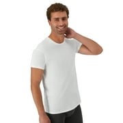 Hanes Men's Value Pack White Crew T-Shirt Undershirts, 6 Pack