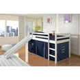 thumbnail image 6 of Donco Kids Twin Loft Bed with Blue Tent and Slide, White, 6 of 7