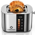 thumbnail image 4 of LINKChef Touch Screen 2-Slice Toaster, Stainless Steel, 6 Shade Settings, Timer Countdown, 4 of 13