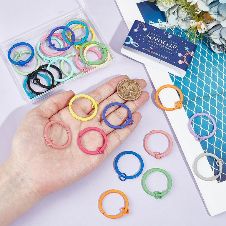 Uxcell 100 Pack 25mm Split Key Rings - Double Loop Metal Rings For Keys, Jewelry, Crafts & DIY