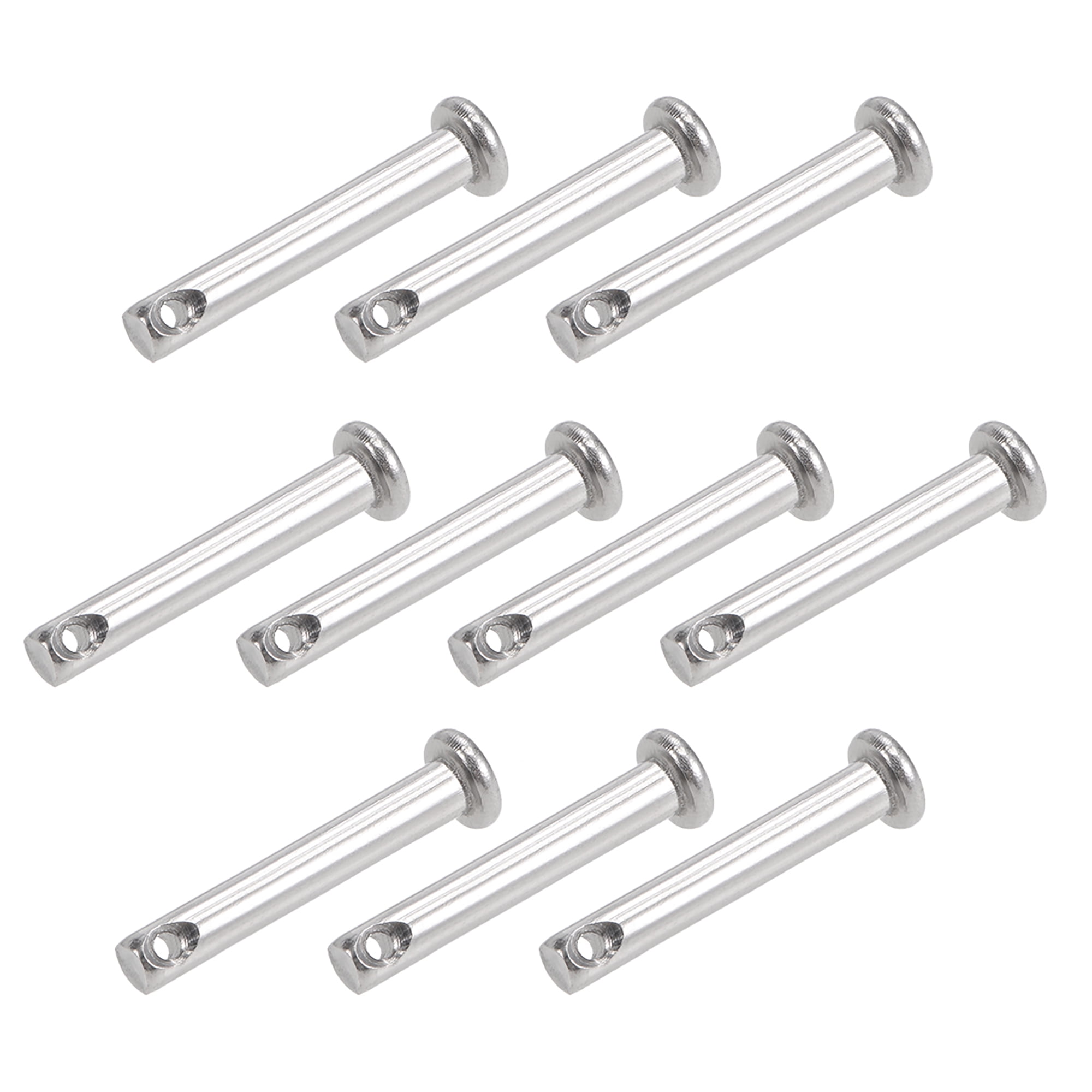 Single Hole Clevis Pins 4mm x 16mm Flat Head 304 Stainless Steel Pin 20Pcs