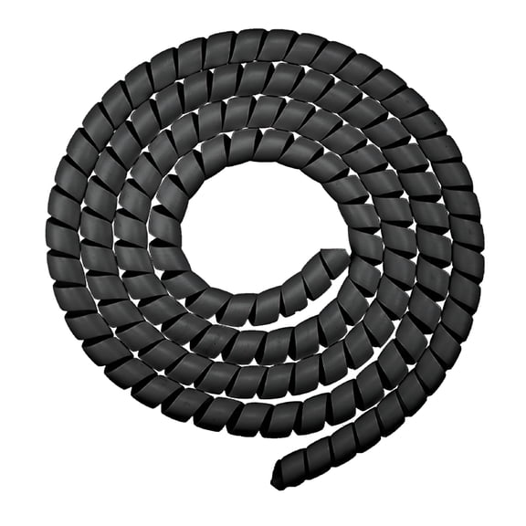 ICERUN Spiral Winding Cable Management Pipe Wire Wrap Line Coiled Tube,Flexible Cord Covered Protective Bundler Sleeve Hose for Office,Computer,Tv,and Car,Black