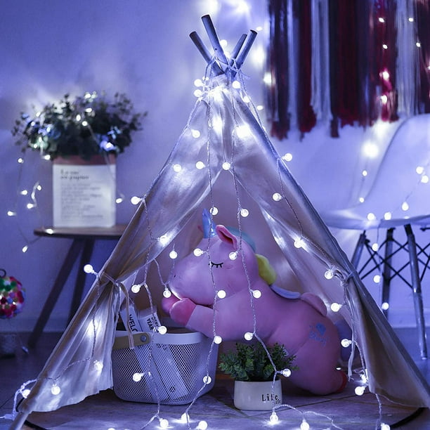 Moyouny LED Crystal Ball String Light With Remote Control Battery