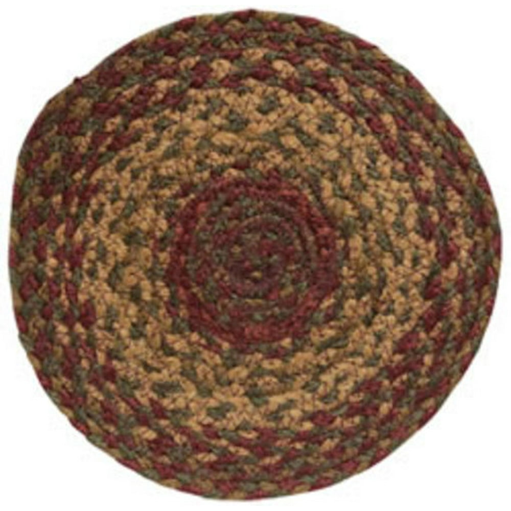 IHF Home Decor Cinnamon Jute Braided Rug Trivet 8 Inch Set of 4