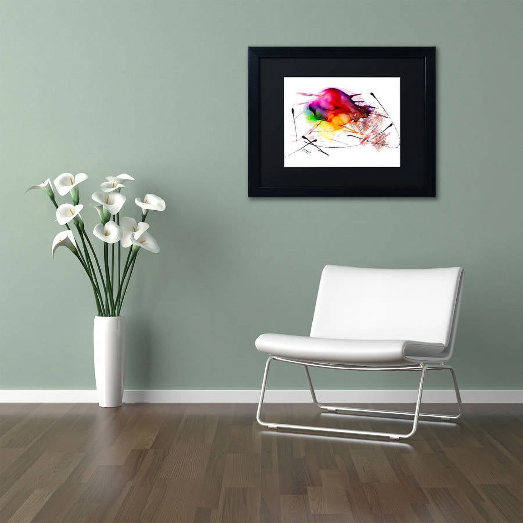 Trademark Fine Art "Abstract 02" Canvas Art by Mako, Black Matte, Black Frame