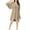 Beige, variant on Dpytoraw Women's Casual Tie Front 3/4 Sleeve Flowy Loose Solid Vacation Mini Dress Midi Dresses for Women