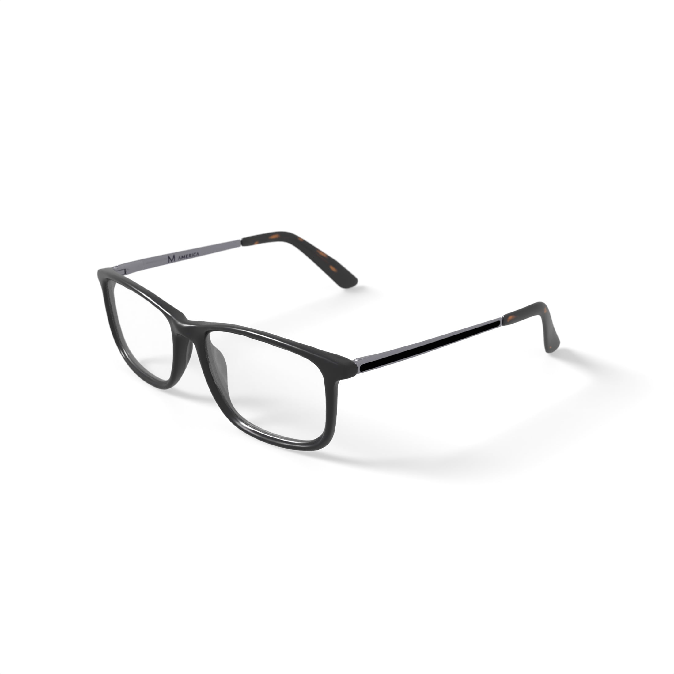M America Men's MU116 Square Prescription Eyeglasses with Case, Brown
