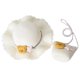 thumbnail image 1 of Sombrero de mujer con circunferencia de 56-58 cm, sombrero de sol con protección solar para verano, bonito sombrero de paja para playa y conjunto de bolsa de paja, 1 of 6