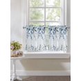 thumbnail image 4 of Navy Blue Eucalyptus Leaves 2 Panel Kitchen Curtains for Small Windows, Retro Country Leaf Botanical Bathroom Tier Curtain, Short Window Treatment for Bedroom/Living Room 55"x36", 4 of 6