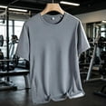 thumbnail image 6 of Sports Shirts for Men Thin Lightweight Summer Slim Stretch Ice Silk Breathable Short Sleeve Tees Loose Crew Neck Casual Running Workout Solid Color Tops, 6 of 6