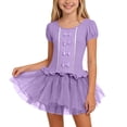 thumbnail image 6 of Edvintorg Girls Tutu Dress Tulle Stretchy Crew Neck Short Sleeve Princess Dresses Kids Clothes Girls Size 3-13, 6 of 9