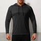 thumbnail image 1 of pstuiky manga larga de hombre, Blusa deportiva informal de color liso con capucha y manga larga raglán con cordón y resistente al sol para hombre salir tops xl, 1 of 5