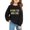 00-Black#1410, variant on Kiijoy Girls Preppy Sweatshirt Kids Letter Print Crewneck Pullover, Beige, Sizes 3-4T