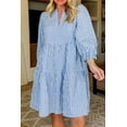 thumbnail image 3 of Women's Stripe Tiered Shift Dress with Pockets Fifty Percent Polyester and Fifty Percent Cotton Fabric Easy care, 3 of 11