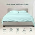 thumbnail image 2 of 500 Thread Count 100% Egyptian Cotton 4-Piece Bed Sheet Set (1 Flat, 1 Fitted Sheet, 2 Pillow Covers) 18 Inches Deep Pocket Size Twin Color Aqua Blue Solid, 2 of 6