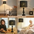 thumbnail image 5 of NATYSWAN Black Lampshades Set of 2, Drum with Hollow-Carved Design, 12.7" x 12.7" x 10 Inches for Table Lamp, Floor Lamp, Pendant Light, Lamp Shade Harp Holder Included, 5 of 9