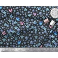 thumbnail image 2 of Soimoi Modal Satin Fabric Butterfly & Flower Decor Fabric Printed Yard 42 Inch Wide, 2 of 3