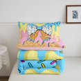 thumbnail image 5 of Manfei Watercolor Bowknot Full Size Comforter Sets,Drippy Ice Cream Pattern Bedding Comforter Set,Pink Reversible,3 Pieces,1 Comforter and 2 Pillowcases, 5 of 7
