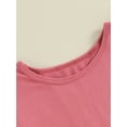 thumbnail image 6 of Bslissey Little Girls Short Sleeve Tops Solid Color Crew Neck T-Shirt Toddler Casual High Low Hem Tee Kids Basic Daily Pullovers 9M 12M 18M 24M 3T 4T 5T 6T 7T, 6 of 9