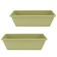 thumbnail image 3 of FRCOLOR Resin Plant Basin 2pcs Hanging Flower Pots Rectangular Balcony Planter Planter Fence Flower Bucket for Railing Fence Balcony Garden Patio Home,19.69"X7.48"X5.91", 3 of 10