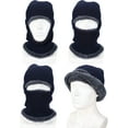 thumbnail image 5 of GRNSHTS 2 Pack Unisex Winter Warm Knitted Balaclava Neck Warmer Hat Fleece Lined Ski Mask Windproof Face Mask for Outdoor Sports (Coffee, Navy Blue), 5 of 14