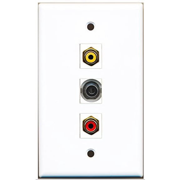 RiteAV - 1 Port RCA Red and 1 Port RCA Yellow and 1 Port 3.5mm Wall Plate