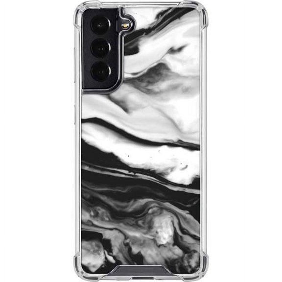Skinit Marble Black and White Marble Ink Galaxy S22 Clear Case