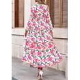 thumbnail image 4 of Vestido PRETTYGARDEN 2025 Boho Floral de Manga Larga Maxi Talla Grande, 4 of 8