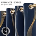 thumbnail image 4 of ZOPZO Blackout Curtains, Thermal Insulated, Navy Blue, 52W x 84L Inch, Room Darkening Drapes with Golden Wave Print for Bedroom Living Room, 4 of 6
