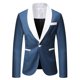 thumbnail image 1 of Hombres Casual Slim Fit Sólido Traje de un botón Slim Fit Traje de contraste Chaqueta con abertura en la espalda Pompotops oipoqjl40248, 1 of 4