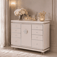 thumbnail image 2 of Michael Amini Glimmering Heights Upholstered Wood & Vinyl Dresser in Ivory, 2 of 3
