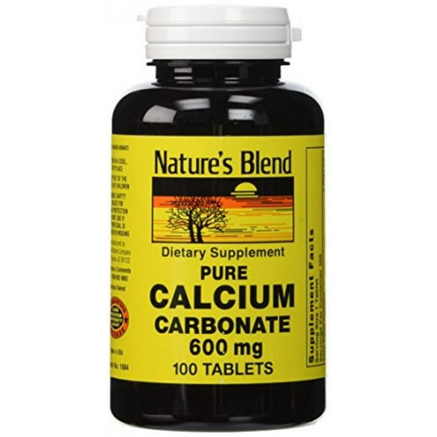Nature's Blend Pure Calcium Carbonate 600 mg 100 Tabs
