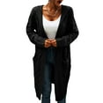 thumbnail image 2 of Langwyqu Autumn Winter Women Knit Long Hooded Cardigan Sweater With Pocket, 2 of 5