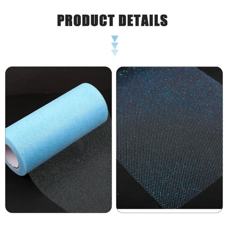 FONDOTIN 1 Roll Sky-Blue Glitter Tulle Ribbon for Diy Enthusiasts and Art Crafts FONDOTIN 1 Roll Sky-Blue Glitter Tulle Ribbon for Diy Enthusiasts and Art Crafts