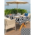 thumbnail image 5 of Outdoor Tablecloth with Umbrella Hole for Patio/Picnic/Party/Camping, Black White Geometric Waterproof Table Cloth Rectangle Table Cover Washable, Modern Abstract Art (52"x 70"), 5 of 8