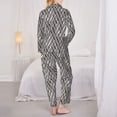 thumbnail image 3 of Bingfone Womens Pajama Sets Black White Stripes Print,Long Sleeve Loungewear Pajamas Set-Large, 3 of 8