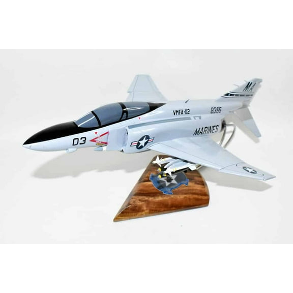 VMFA-112 Cowboys F-4J Model, 1/42 (18") Scale, Mahogany, Marines, Fighter