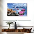 thumbnail image 3 of Elephant Stock Zen Lotus Wall Art - Horizontal Canvas Wall Art - Living Room Wall Decor - Wellness Canvas - Blue And Brown Decor - 36" x 24", 3 of 8