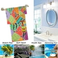 thumbnail image 4 of Dreamtimes Ethnic African Womans Floral Soft Luxury Decorative Set of 3 Towels, 1 Bath Towel+1 Hand Towel+1 Washcloth, Multipurpose for Bathroom, Hotel, Gym, Spa and Kitchen, 4 of 5
