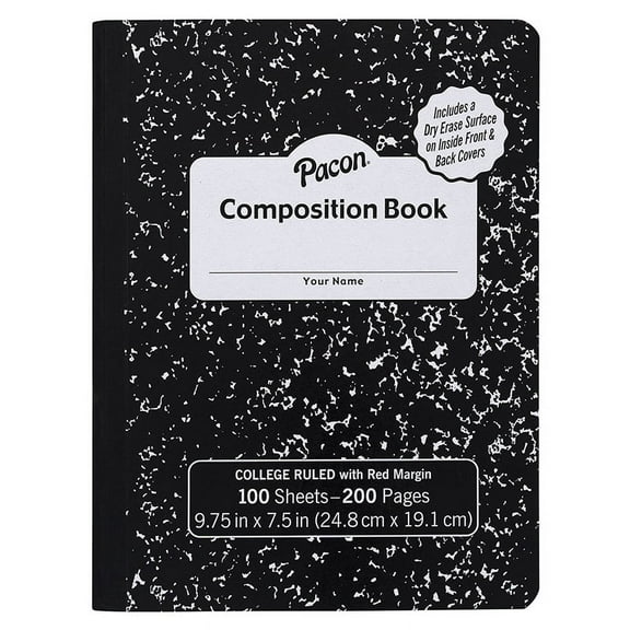 Pacon Marble Hard Cover Wide Rule Composition Book (pmmk37101de)