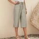 thumbnail image 4 of Pantalones de Pierna Ancha de Cintura Alta para Mujeres Estilo de Harem Suelto, Pantalones Largos Casuales de Lino de Algodón para Citas de Primavera Verano Y Desgaste de Playa, 4 of 9