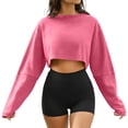 thumbnail image 5 of PFRNLF Cropped Sweatshirts for Women Summer Oversized Long Sleeve Crewneck Pullover Crop Tops, 5 of 9