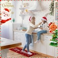 thumbnail image 4 of Christmas Black and Red Buffalo Plaid Lattice Kitchen Rug Set 2 Piece, Cushioned Anti-Fatigue Kitchen Floor Mats Waterproof Easy to Clean, Comfort Standing Kitchen Mat Set with Non-Slip Latex, 4 of 6