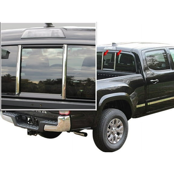 Stainless Steel Rear Window Trim 2Pc Fits 2016-2020 Toyota Tacoma RW16175 QAA