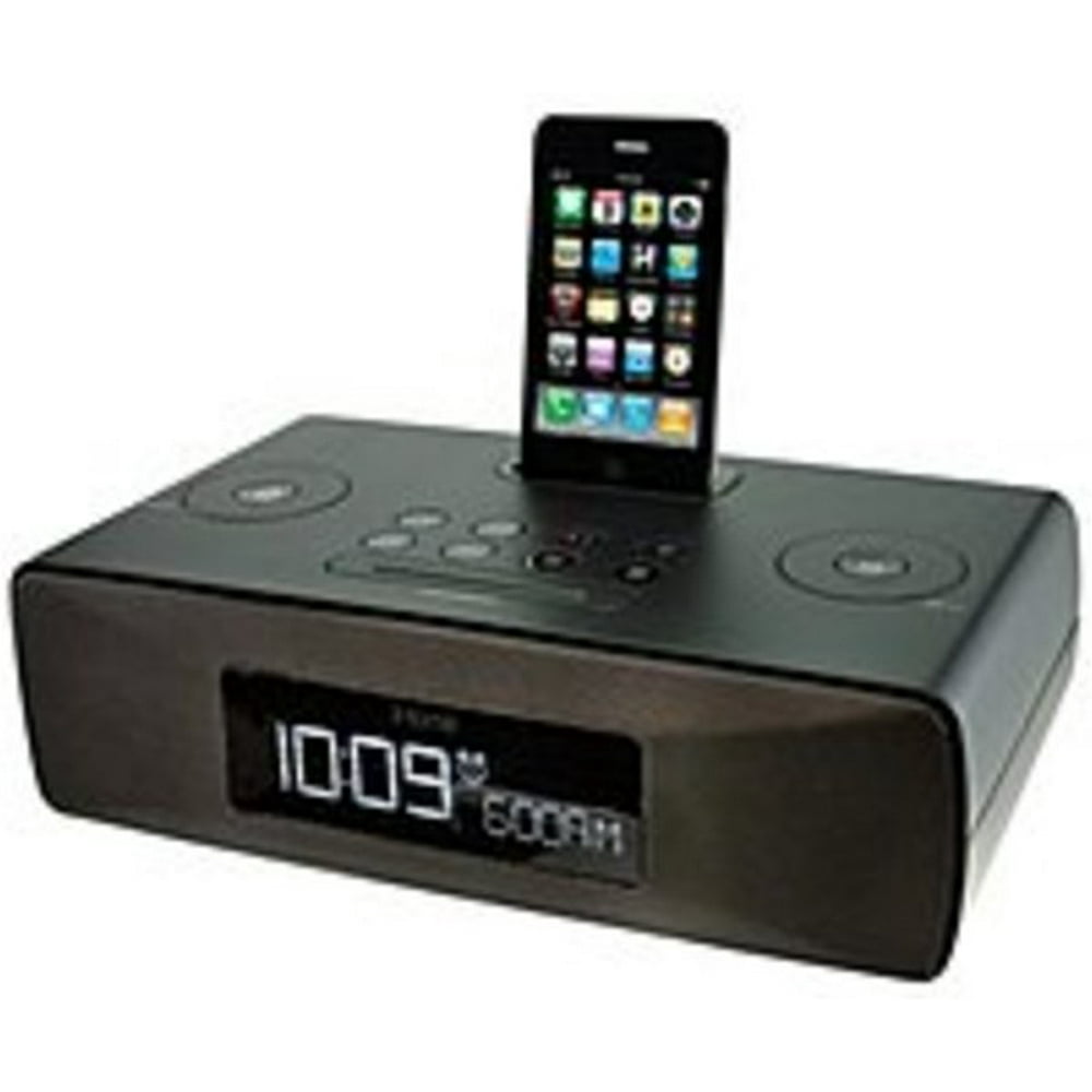Dual Alarm Clock Radio for iPhone/iPod with AM/FM Presets