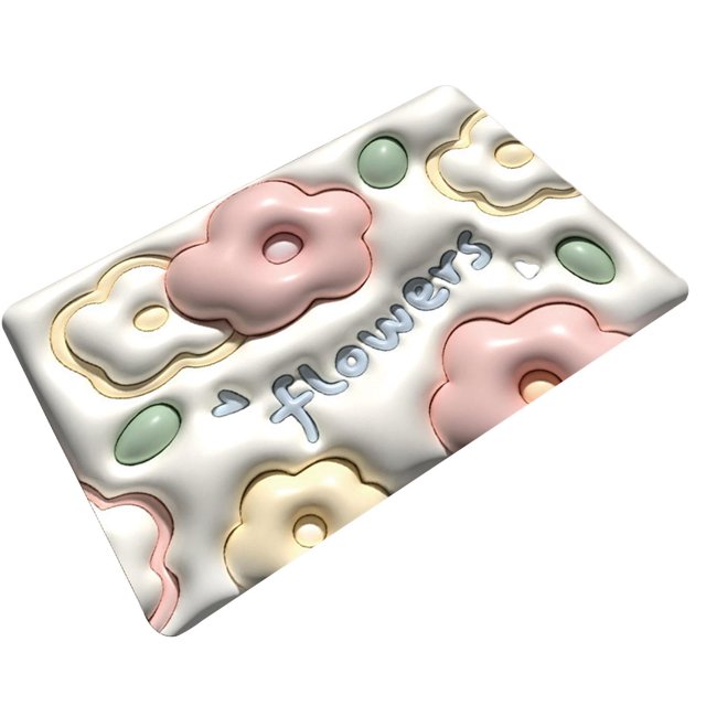 Alfombrilla de baño Alfombra de baño floral 3D, resistente a los niños Blossom Cute 3D Visual Anti Slip Absorbente Mat, Super Absorbent Bath Mat, para Estilo A SOLEDAD Alfombra de baño