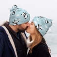 thumbnail image 5 of Yiaed Cute Panda Bear Print Winter Beanie for Men Women, Fleece Lined Beanie Soft Warm Knit Hat Ski Stocking Cuffed Ca, 5 of 6