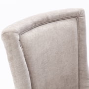 HSUNNS Upholstered Thickened Fabric Dining Chairs Set of 2, Solid Wood Contemporary Kitchen Chairs for Dining Room, Accent Chairs with Nail Head Decor, Beige
