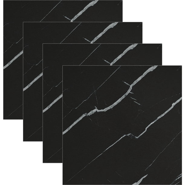 AURARMLET 4Ud Stickers Para Azulejos De Mármol Negro Autoadhesivos De PVC Para Y Renovación
